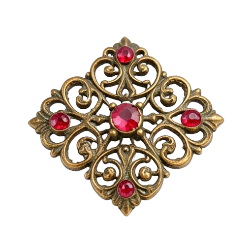 Filigree Ruby Brooch (placeholder image)