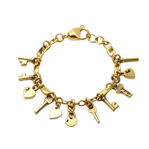 Keys & Hearts Charm Bracelet (placeholder image)